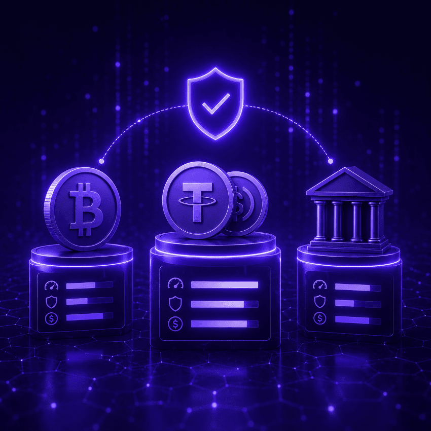Crypto vs Stablecoins vs Fiat Settlement